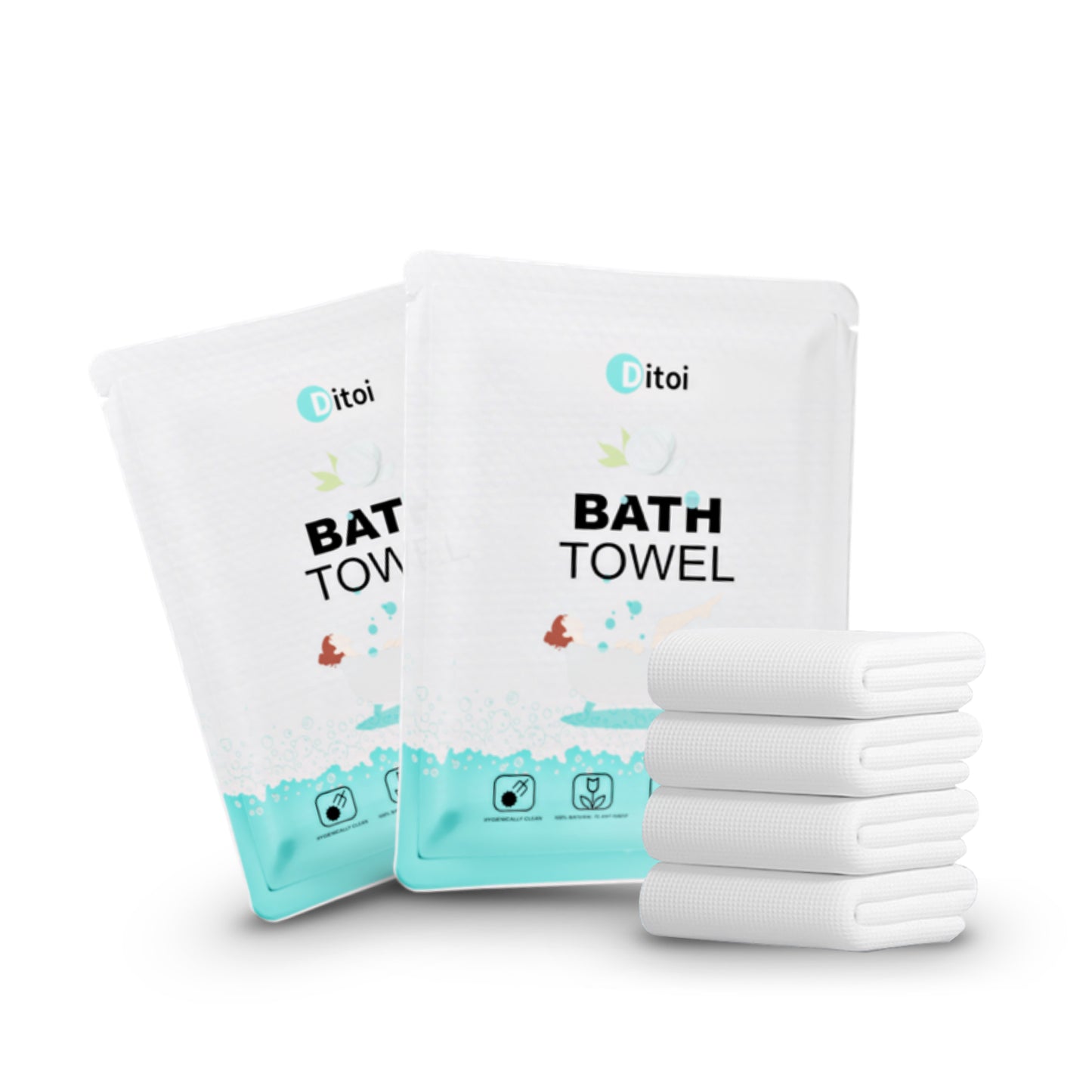 Ditoi Disposable Bath Towels | Camping Towel Gym Towel Barber Towel Individually Packed, Large Size