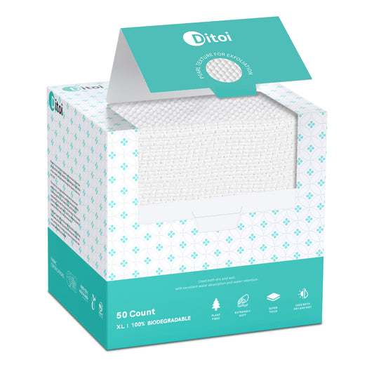 Ditoi Pearl Texture Disposable Face Towels 1 Pack, 50 Count