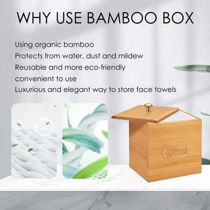 Ditoi Bamboo Box For Extra Large Face Towel