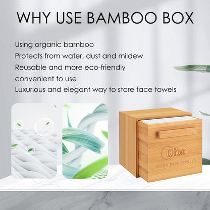 Ditoi Bamboo Drawer Box For Extra Large Face Towel
