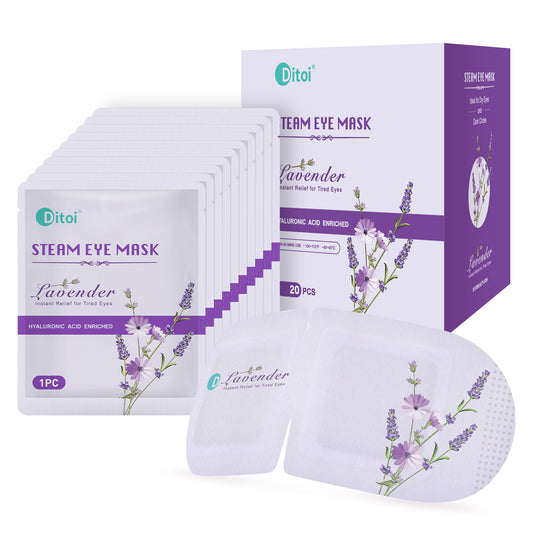 Ditoi Lavender Essential Oil Steam Eye Mask – Hyaluronic Acid Infused, Self-Heating, Deeply Hydrating & Soothing
