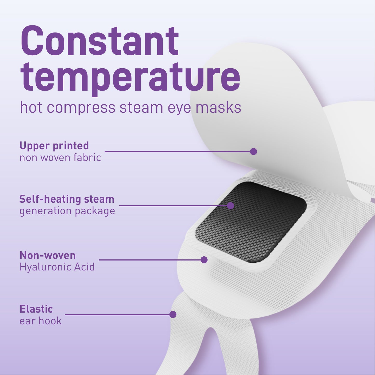 Ditoi Lavender Essential Oil Steam Eye Mask – Hyaluronic Acid Infused, Self-Heating, Deeply Hydrating & Soothing