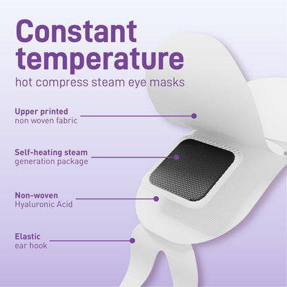 Ditoi Lavender Essential Oil Steam Eye Mask – Hyaluronic Acid Infused, Self-Heating, Deeply Hydrating & Soothing