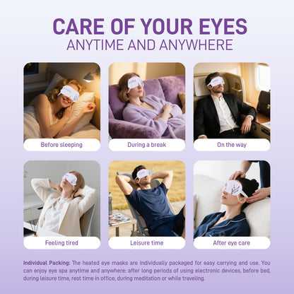 Ditoi Lavender Essential Oil Steam Eye Mask – Hyaluronic Acid Infused, Self-Heating, Deeply Hydrating & Soothing