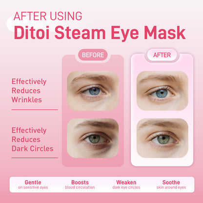 Ditoi Hyaluronic Acid Steam Eye Mask Rose Essential Oil for Eye Hydrate Stress Relief